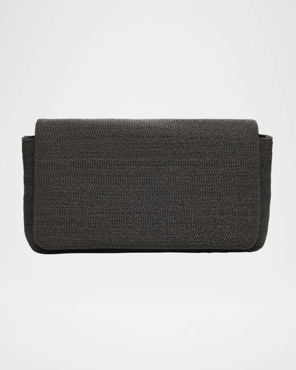 Monili Convertible Flap Leather Clutch Bag